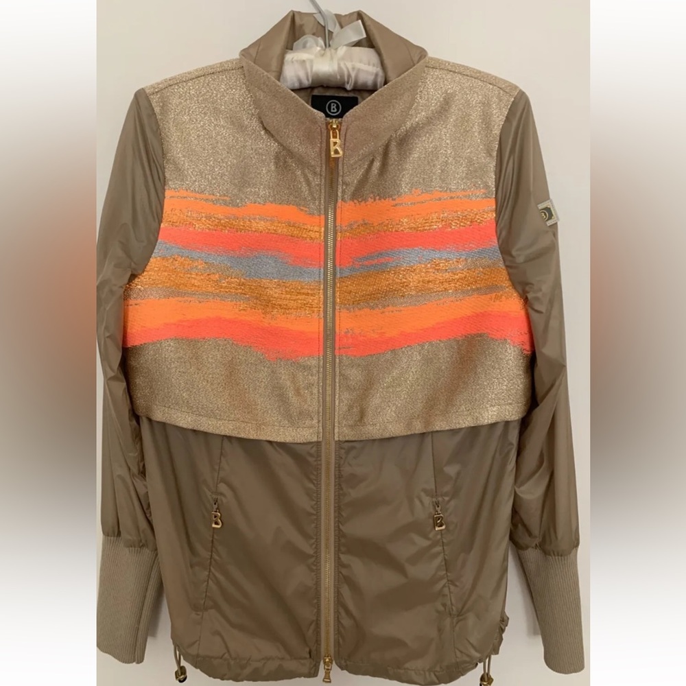 BOGNER Exclusive Jacket With Zipper For Women In Gold/Beige Size US 6.